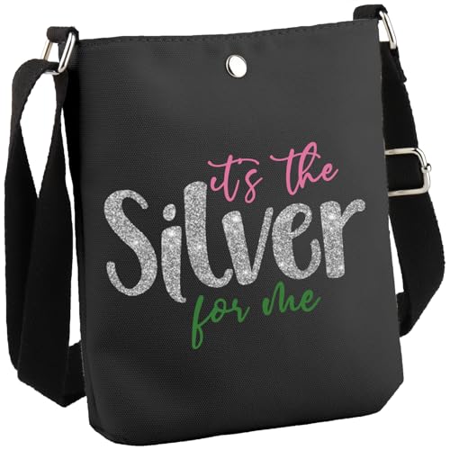 GJTIM Sorority Inspired Gift Silver 25 Years of Sisterhood Gift Silver Star Paraphernala Crossbody Bag