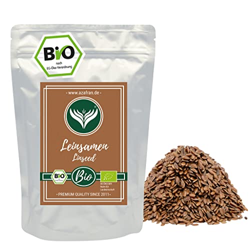 Azafran BIO Leinsamen braun ganz, braune Leinsaat, Leinsamenkörner (auch Flachssaat) 1kg
