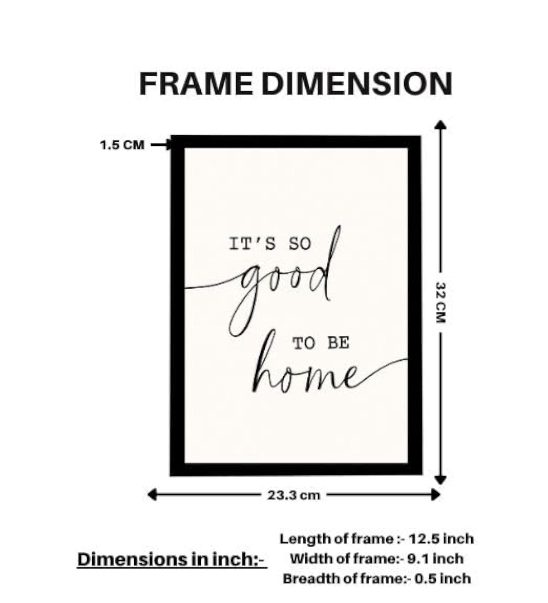 Minimal Black & White Typography Quote Wall Art Frame