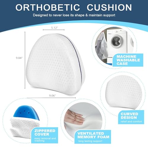 Image of araami-Your Comfort PartnerKnee Pillow, Knock Knee Corrector for Sleeping, Memory Foam Leg Pillow Wedge Cushion for Side Sleeper, Sciatica, Pregnancy, Hip Pain - Washable Cover(10 x 10 x 6)