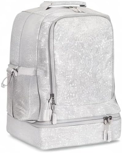 Bentgo Kids 2-in-1 Backpack & Insulated Lunch Bag - Glitter Designed 16” Backpack for School & Travel -, Durable, Water Resistant, Padded, & Large Compartments (Glitter Edition - Silver) - Image 6
