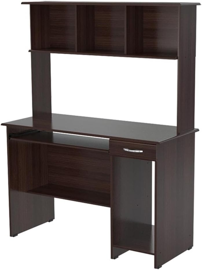 Inval Computer Workcenter with Hutch, Espresso-Wengue