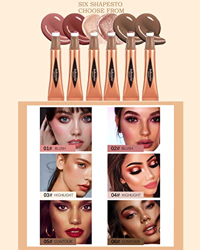 Liquid Highlighter Beauty Wand, Cream Face Illuminator Makeup Stick, Long Lasting &Waterproof & Buildable Silky Smooth Body Face Glowing Highlighter With Cushion Applicator Attached Easy To Blend -04 #TOP1