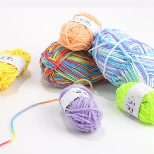 FYSL Webrahmen Kinder von 4–12, Holz Webstuhl Set 19x29 cm, Kreatives DIY Weben inkl. Webschiffchen & Farbverlauf Wolle, Genug Garn zum Stricken, Ideal für Schule & Anfänger