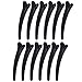 Produktbild dorisdoll 12 Stück Haarklammern Friseurbedarf HaarspangenCombi-Clip Kunststoff Salon Haarclips Hair Clips für Damen Mädchen (Schwarz, 12CM Lang)