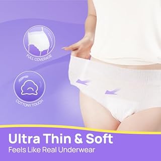 SUNKISS Incontinence Pants Women, Ultra Thin & Fast-Absorbing, Postpartum Disposable Underwear,UK Size 18-30，Maternity Knickers, XXLarge, White,20 Count