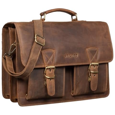 STILORD Jeffrey Vintage Leather Teacher Briefcase Cover