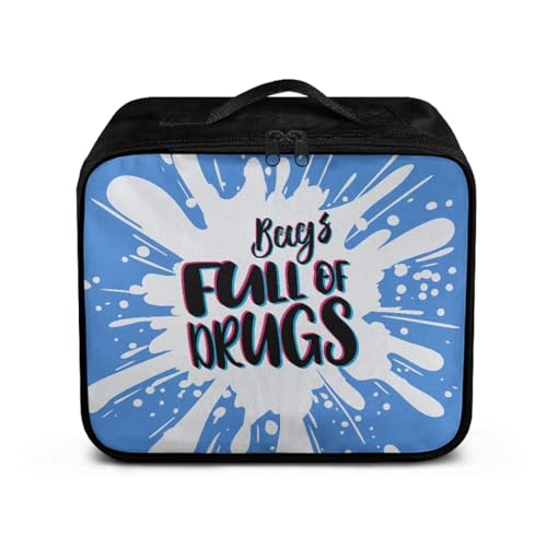Image of Gomyblomy Blue First Aid Kit Bag Empty Emergency Kit Bags Full of Drugs Print Lightweight Storage Pouch for First Aid Supplies Organizer Travel Medicine Bag with Zippers and Handle