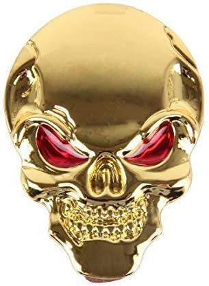 3D Metall Skull Totenkopf Sticker Emblem Badge Aufkleber PKW KFZ Auto Gold  : : Auto & Motorrad