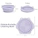 Makeup Brush Cleaner, Etercycle Foldable Silicone Brush Cleaner Bowl Srubber, Portable Washing Tools for Makeup Brush,Powder Puff,Sponge (Purple)