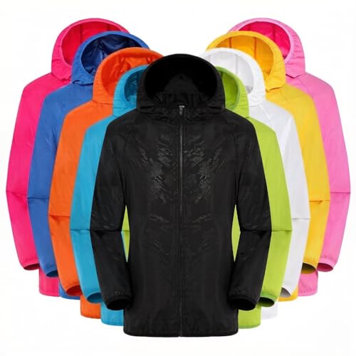 Regenjacke Damen Herren - Wasserdicht Atmungsaktiv Faltbar Sommerjacke Mit Kapuze Ultraleichte Regenjacke Dünne Bergangsjacke Outdoorjacke Wanderjacke Windbreaker für Wandern,Fahrrad,Camping Unisex