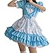 BIBOKAOKE Maid Dress Cosplay Anzug 5 Pcs Damen Maid Outfit für Mädchen Cosplay Kostüm Lolita Dress Minikleid + Schürze + Kopfbedeckung + Kragen Dienstmädchen French Maid Kostüm Sexy Kleid