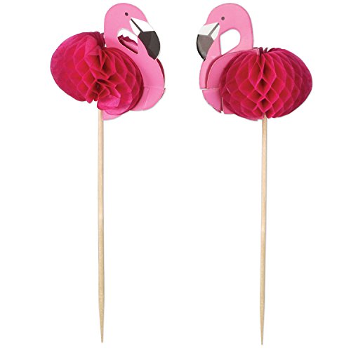 Picker Flamingo Beistle XXL grands pics pour buffet de mariage tropical et garden party