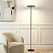 Brightech Sky LED Floor lamp, Torchiere Super Bright Floor Lamp for Living Room Decor & Office - Dimmable, Tall Standing Torch Lamp with Warm Light for Bedroom & Reading - Black