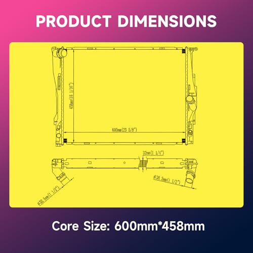 Image of Engine Coolant Radiator Compatible with BMW Models - 128i 2008-2013, 325i 2006, 328i 2007-2013, 328i xDrive 2009-2013, 328xi 2007-2008, 330Ci, 330i, 330xi, M3, Z4 - Replace# 17117542199