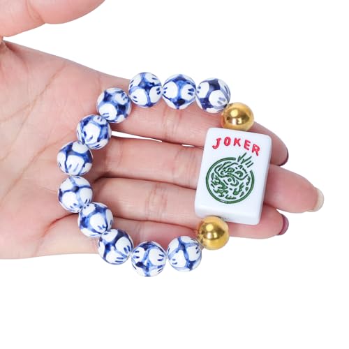 Accesorio de Mahjong americano Jongyance azul y blanco miniatura 3