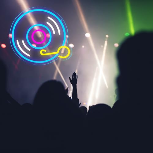 Image of Record Neon Signs for Wall Decor，Led Neon Lightfor Live Room, Game Room, Broadcasting Room, Music Studio