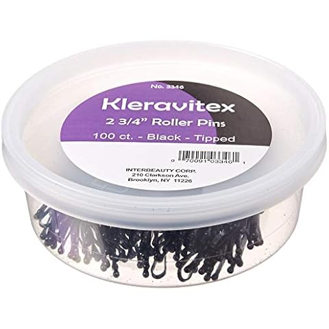 Kleravitex BLACK Jumbo 2.75" Bobby Hair Pins - Black Tipped Flat Style Pins for Women - Perfect For Rollers - Hair Pins for Styling - Suitable for ALL Hair Types, 100 pieces Tub Made in USA Cover