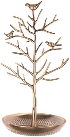 INVIKTUS Silver Birds Tree Jewelry Stand Display Earring Necklace Holder Organizer Rack Tower