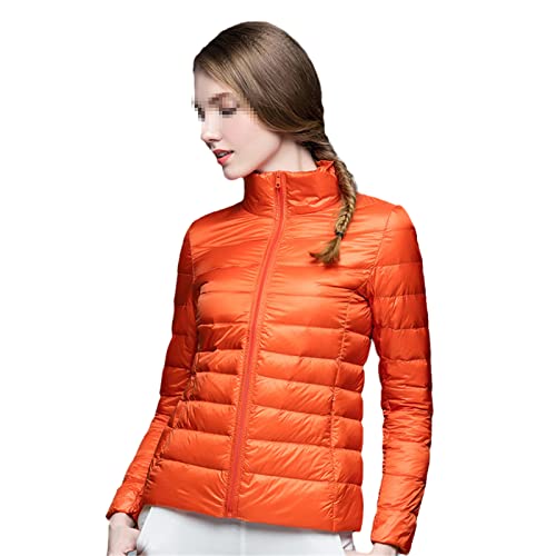 Manteau chaud et ultraléger pour femme : parka orange protectrice grand froid