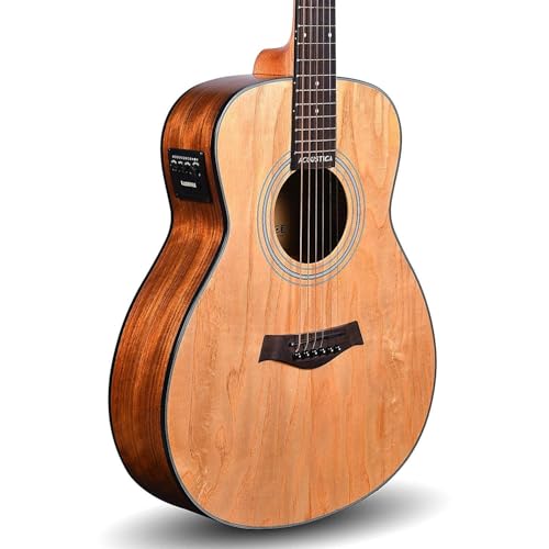Image of Kadence Guitar A06-36 Acoustica Series, Electric Acoustic Guitar, Ash Wood with Pickup and Inbuilt tuner Travel Guitar Small Size for Kids and Adult (36 inch)