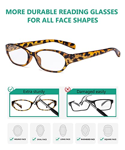Image of Eyekepper 5 Pack Reading Glasses Women - Spring Hinge Ladies Readers +3.00