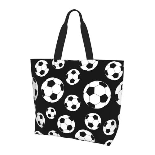 Sport Soccer Large Tote Bag Simple Casual Portable Shoulder Bags Reusable Grocery Handbag For Women Gym Travel2