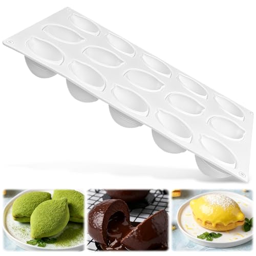 BSTDAYEVER Stampi in Silicone Forma di Limone Stampo Silicone Limone 3D da 15 Fori Stampo Silicones per Dolci Limone Bianco per Cottura a Motivi Dolci Muffin Mousse Natale