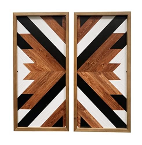 flangairy 20.9"X9.8" 2pcs Wooden Boho Wall Decor, Western Bedroom Decor