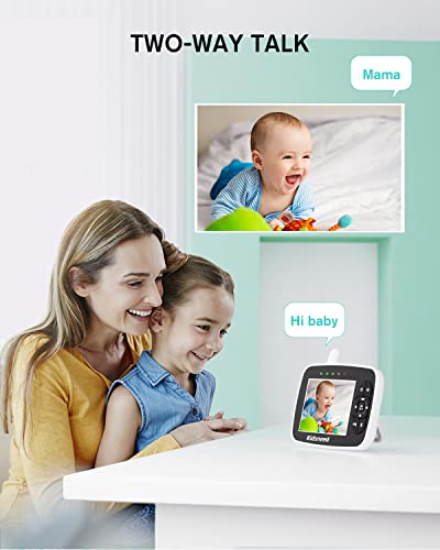Baby Monitor With Camera And Audio - 3.5 Inch Video Baby Monitor With Remote Control Pan& Tilt &Zoom Camera, Two-Way Audio, Night Vision, Vox Mode，Temperature Monitoring, Lullabies, 960Ft Long Range #TOP3
