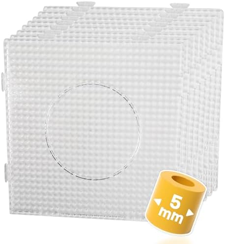 Smowo® 8 Bügelperlen Platten - 5mm Steckplatten Quadratisch und transparent - zusammensteckbar mit Stiftplatten - 14,5 x 14,5 cm