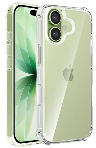 Image of Lustree Clear Transparent Case Compatible with iPhone 16 - Flexible TPU Slim Back Cover, with Raised Edges,Anti-Scratch & Anti-Yellow, Imported Material