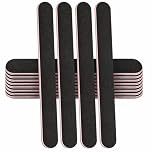 Stadux 12 PCs Professional Nail Files Double Sided Emery Boards 100/180 Grit, Fingernail Files for Natural/False Nails, Nail Styling Set for Home and Salon Use - Black