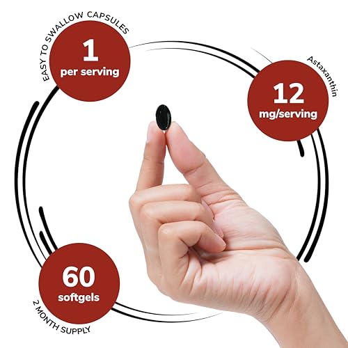 GENEX 12mg Astaxanthin Softgels (60 Capsules) Natural Antioxidant for Eye, Skin, and Joint Health & Immune Support - Gluten Free, Non-GMO (60 Day Supply) - Thumbnail 3