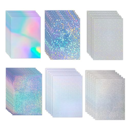 36 arkuszy folii samoprzylepnej przezroczysta folia holograficzna z hologramem papier samoprzylepny winyl przezroczysta holograficzna folia opalizująca A4 samoprzylepna do kreatywnego spędzania