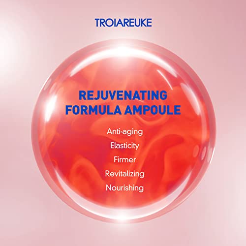 Troiareuke Rejuvenating Ampoule Facial Serum For Aging, Saggy, And Wrinkled Skin | Nourishing, Firming, Anti-Aging With Collagen, Peptide, And Licorice Extract | Custom Skin Care, Korean Skin Care Product #TOP3