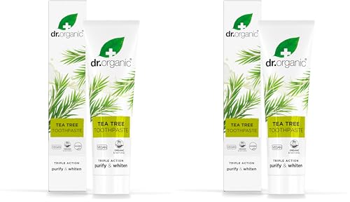 Dr.Organic Dentifricio, 100ml (Confezione da 2) - Albero del tè - Pasta - Dentifricio - 4327107031
