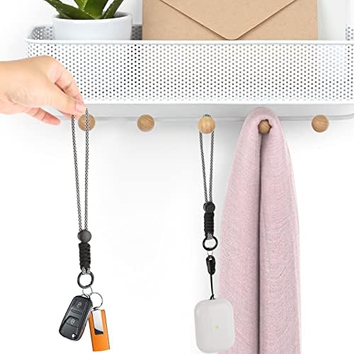 OOTSR 2PCS Black Universal Bluetooth Earphones Lanyard Hand Strap Universal Phone Cord Wrist Strap String Compatible with Wallet, Phone Cases, USB Flash Drives