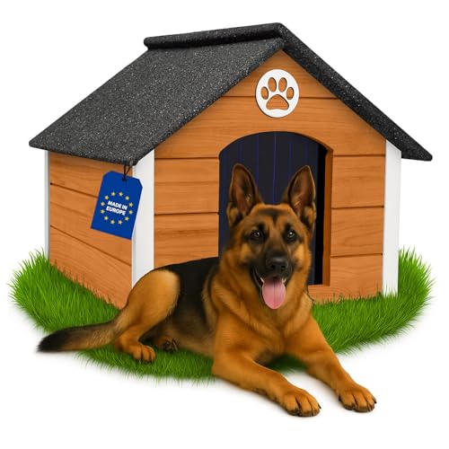 Outentin Niche pour Chien Extérieur Bois XL – Maison Chien Hiver Isolée – Niche Chiens Jardin...