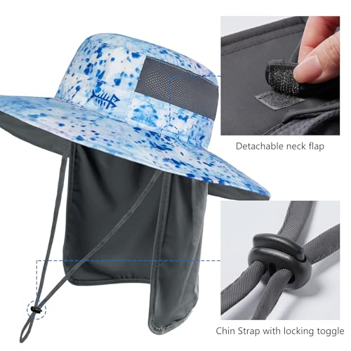 Image of BASSDASH UPF 50+ Sun Fishing Hat Water Resistant with Detachable Neck Flap