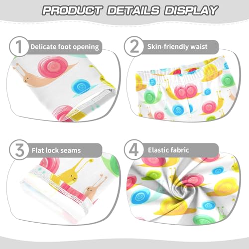 Girls Leggings Size 4T Cartoon Snail Shells Soft Stretchy Pants Breathable Girl Clothes for Gymnastics Dance3