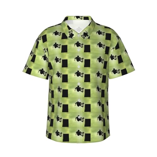 Chemise hawaïenne imprimée skateboard homme, haut d'été décontracté boutonné S-3XL