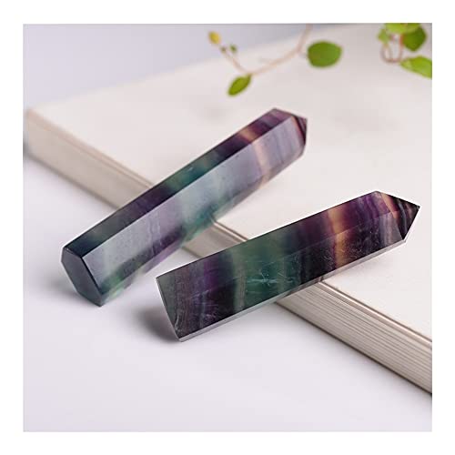 Gemme de quartz fluorite naturelle taillée en pointe hexagonale de 4cm - 7