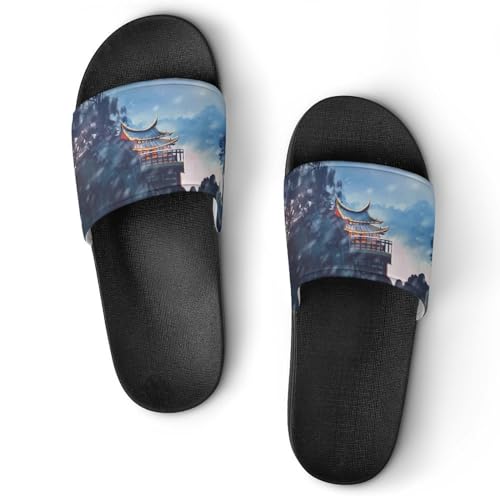 Claquettes femme temple antique et sandales de bain de maison