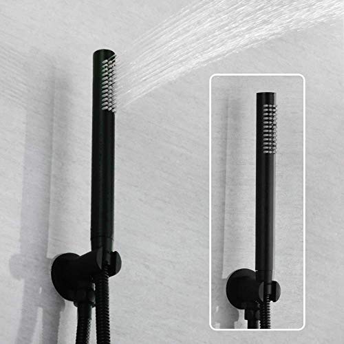 Ensemble de systèmes de douche à effet pluie muraux au design noir chic - 6