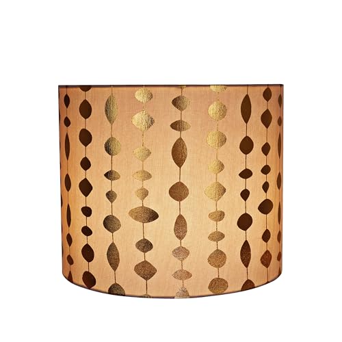 Aspen Creative 31097 Transitional Drum (Cylinder) Shaped Spider Construction Lamp Shade in Beige & Gold Printed, 12" Wide (12" x 12" x 10") by Aspen Creative - Image 2