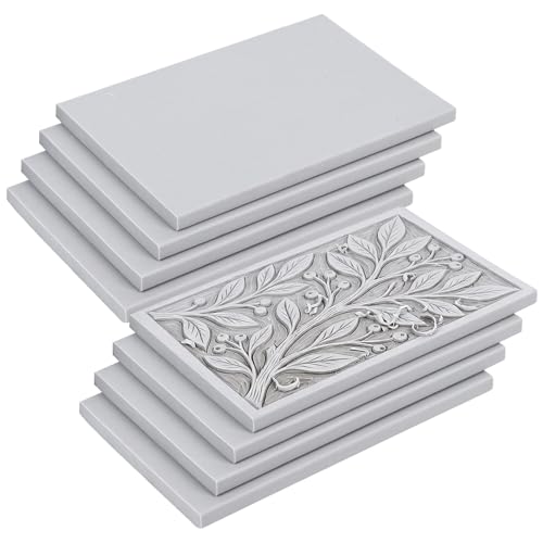 Image of SGHUO Linoleum Blocks for printmaking, 8pcs 4 inchx6 inch Gray Rubber Carving Blocks Stamp Making Kit