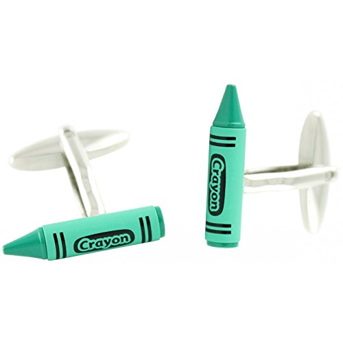 Gemelos Crayon Verde Cufflinks con acabado artesanal esmaltado 2
