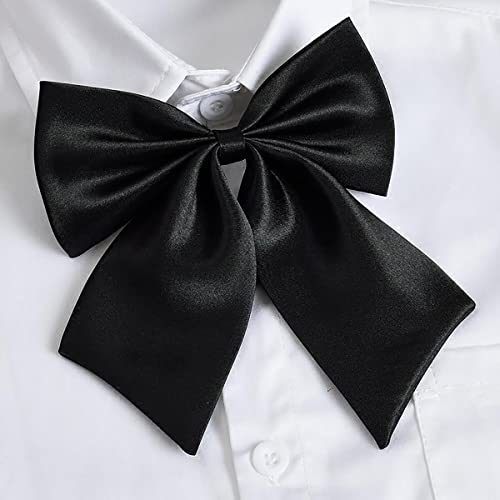 Image of LOPURO Lady Adjustable Pre-tied Bow Tie, Pre Women Uniform Bow Tie Solid Color Bowties for Women Cosplay Party
