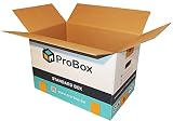 Lot de 15 cartons de déménagement en double épaisseur renforcé avec Poignées Ultra résistantes (55x35x33cm - Format Standard déménagement)